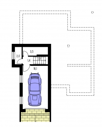 Spiegelverkehrter Entwurf | Grundriss des Untergeschosses - TREND 281